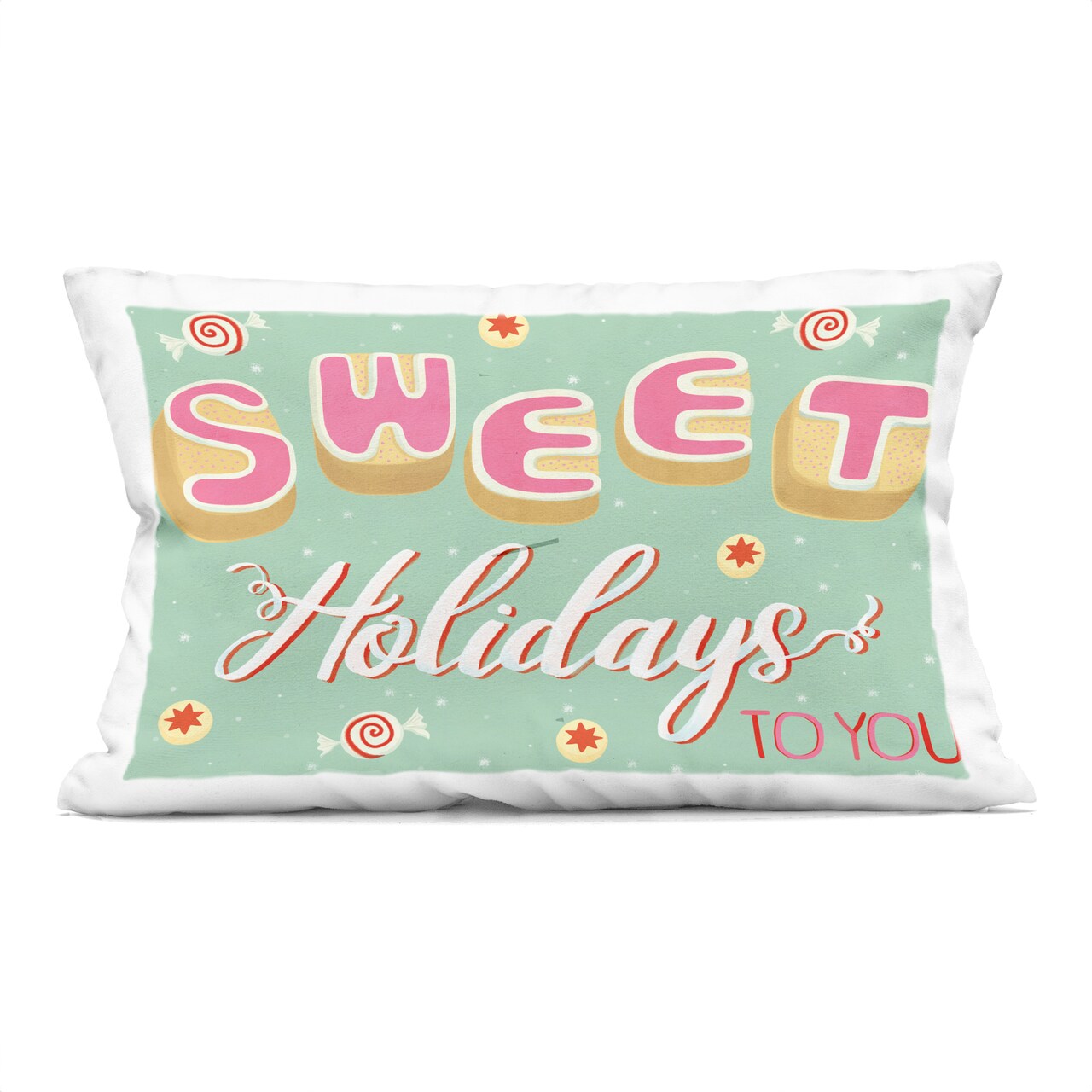 Stupell Industries Sweet Holidays To You Decorative Printed Throw Pillow, design by Laura Watson, 14 x 7 x 20